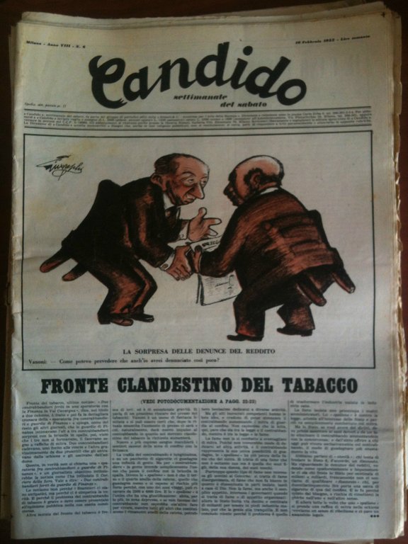 Candido Anno VIII n^ 6 - 10 Febbraio 1952 Direttore Giovannino Guareschi - E8823