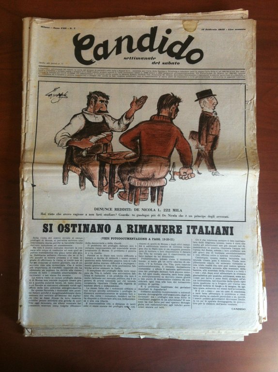Candido Anno VIII n^ 7 - 17 Febbraio 1952 Direttore Giovannino Guareschi- E18338