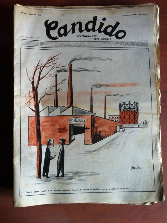 Candido Anno XI n^ 3 - 16 Gennaio 1955 Direttore Giovannino Guareschi