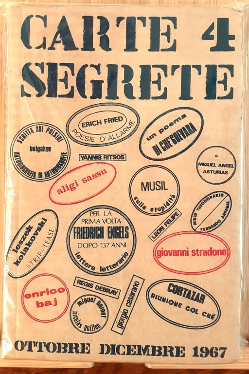 CARTE SEGRETE rivista trimestrale di lettere e arti (anno I - OTTOBRE-DICEMBRE 1967 - n. 4)