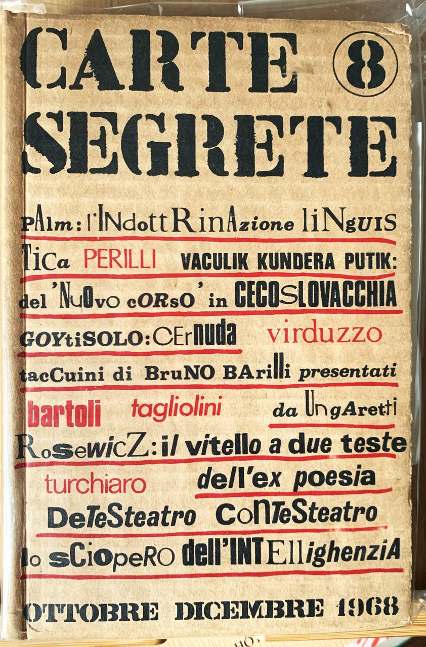 CARTE SEGRETE rivista trimestrale di lettere e arti (anno II …