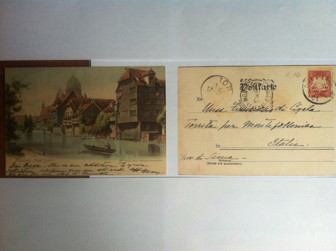 Cartolina 1901 Nurnberg Insel Schutt - viaggiata - E12780