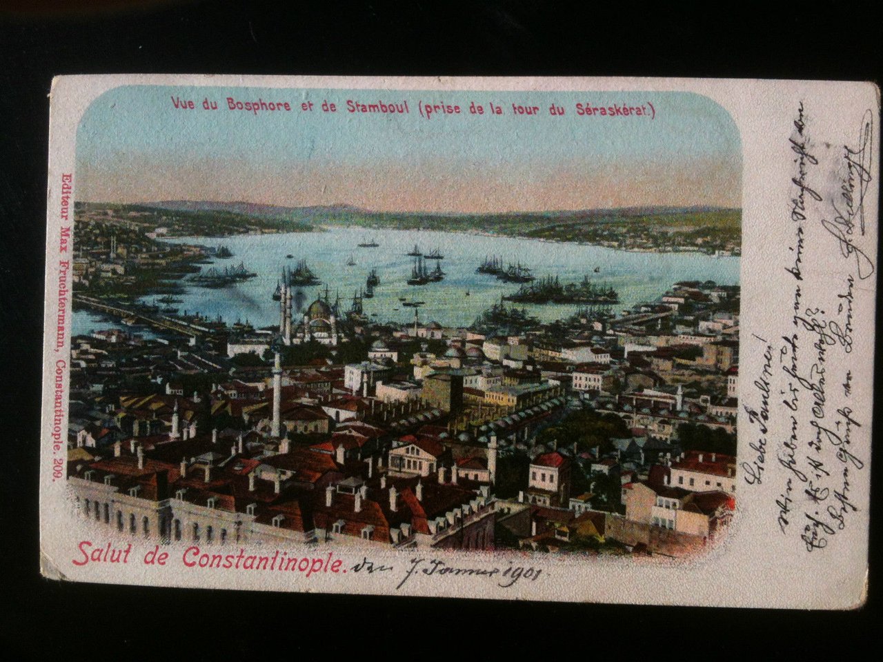 Cartolina Carte postale inizi '900 Bosforo Constantinople Bosphore - viaggiata