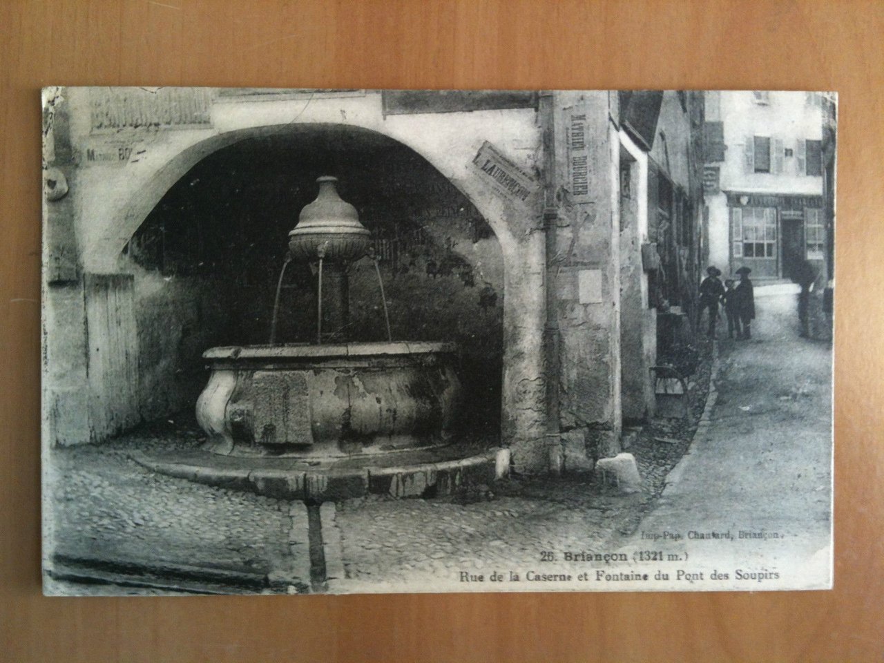 Cartolina/Carte postale inizi '900 Briancon Fontaine Pont Souspirs - viaggiata
