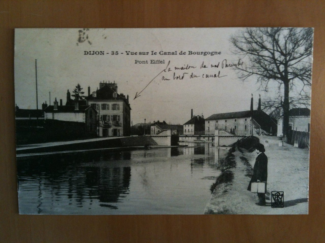 Cartolina/Carte postale inizi '900 Dijon Canal Bourgogne Pont Eiffel - …