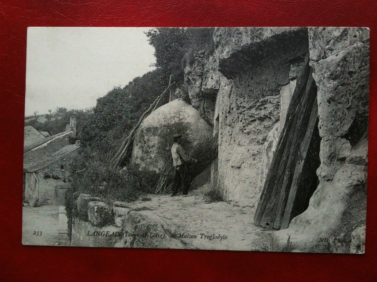 Cartolina/Carte postale inizi '900 Francia Langeais Maison Troglodyte viaggiata