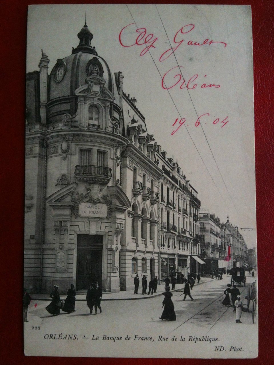 Cartolina/Carte postale inizi '900 Francia Orléans Banque de France - …