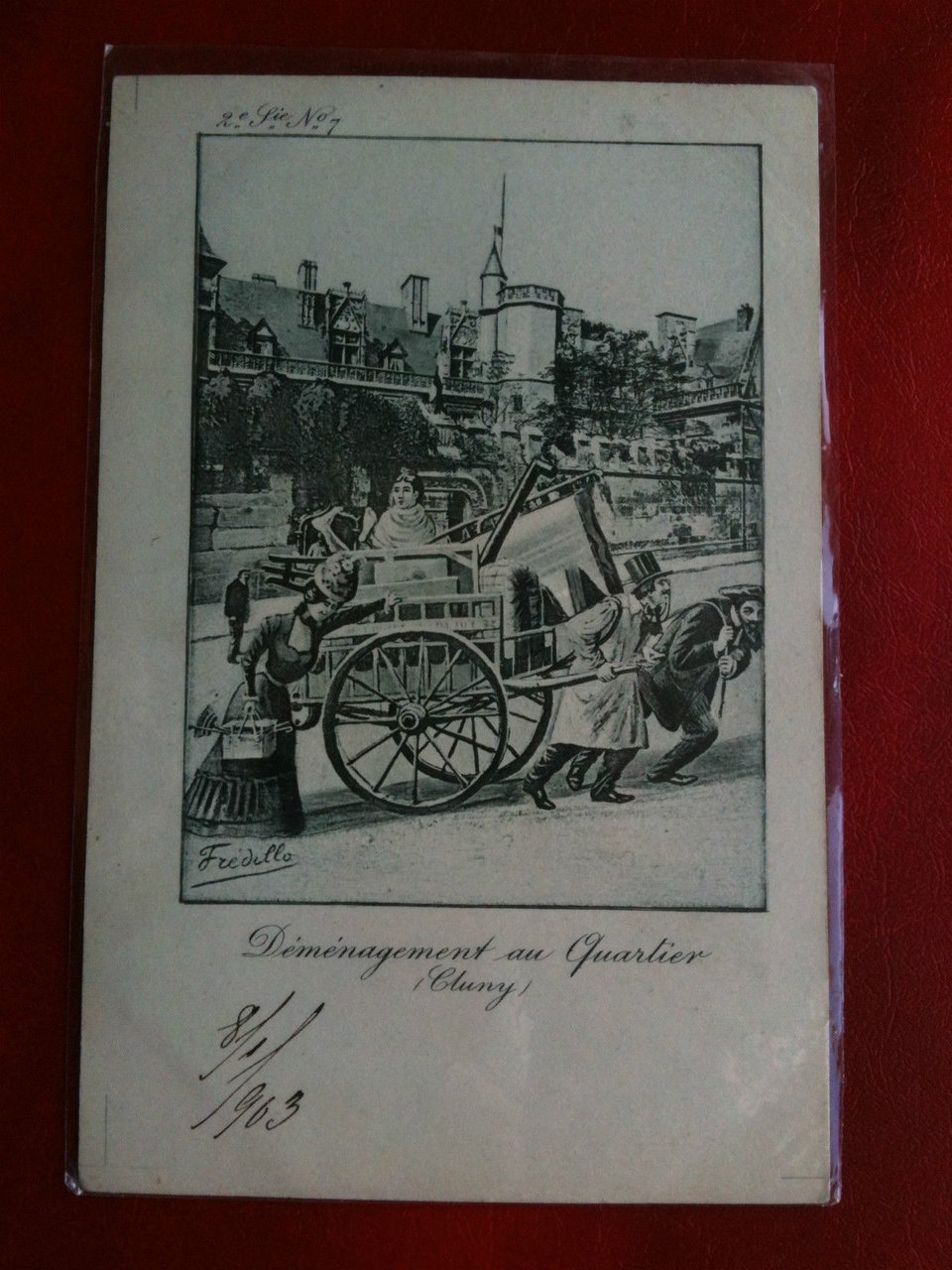 Cartolina/Carte postale inizi '900 Francia Paris Demenagement non viaggiata