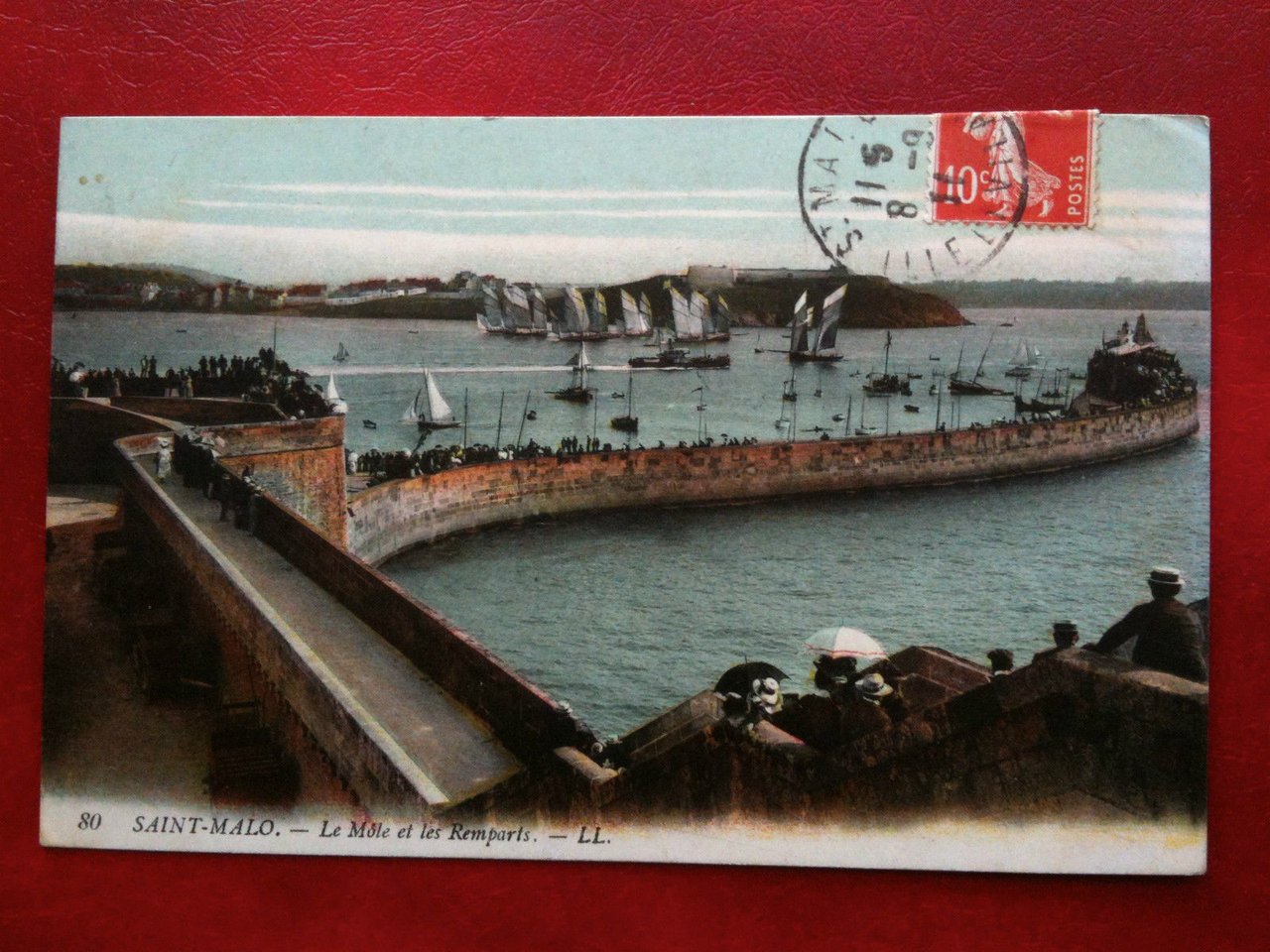 Cartolina/Carte postale inizi '900 Francia Saint-Malo Mole et Remparts viaggiata