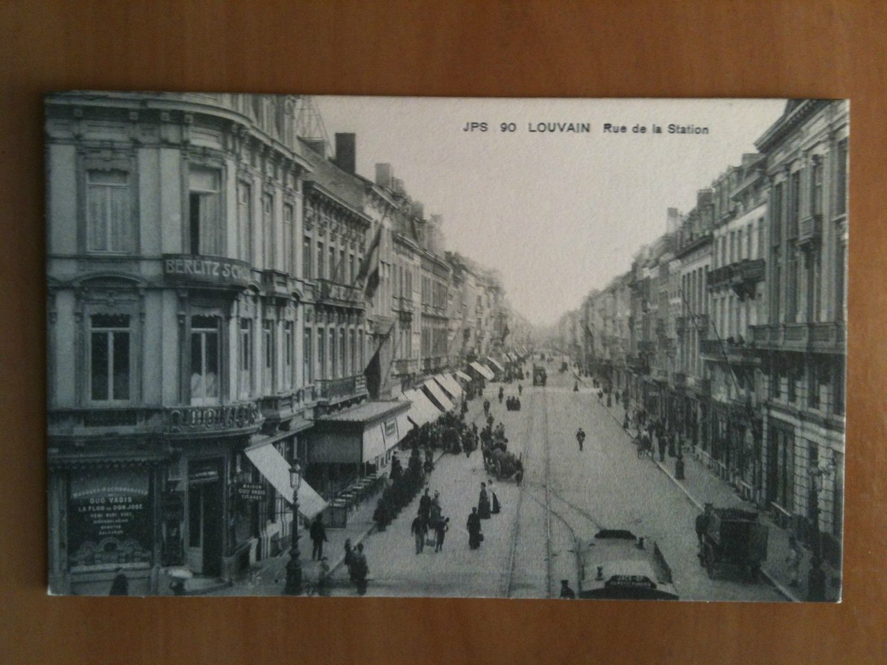Cartolina/Carte postale inizi '900 Louvain Rue de la Station - …
