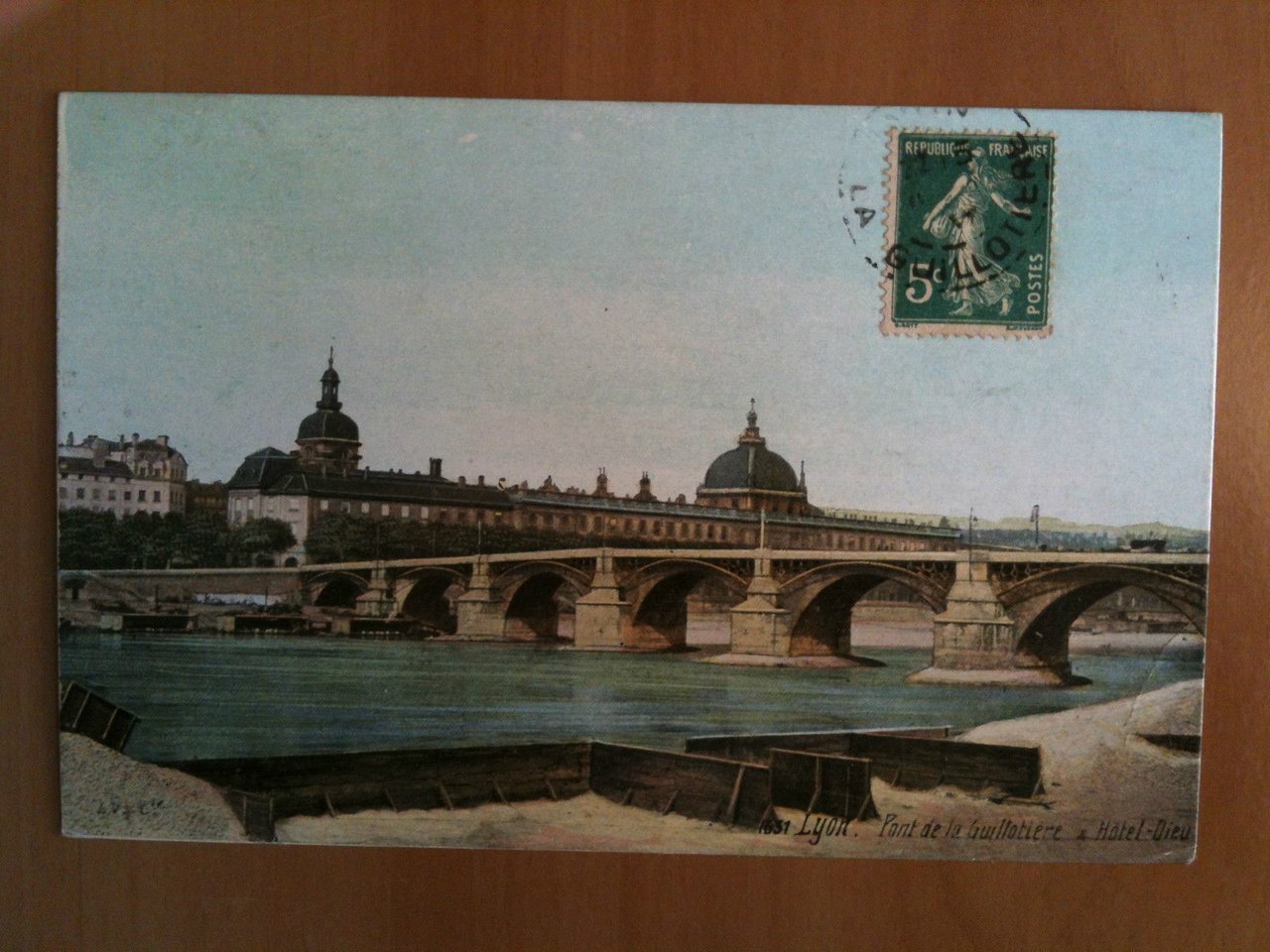 Cartolina/Carte postale inizi '900 Lyon Le pont de la Guillotiere …