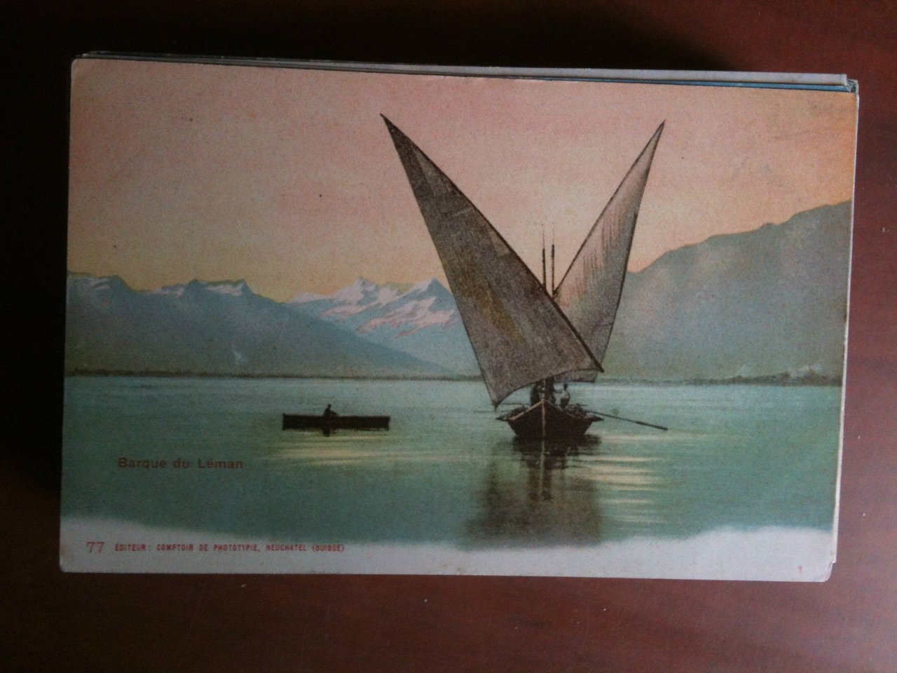 Cartolina/Carte postale inizi '900 Suisse Barque du Léman - non …