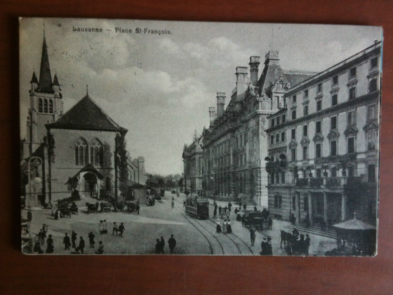Cartolina/Carte postale inizi '900 Suisse Lausanne Place St-Francois - viaggata