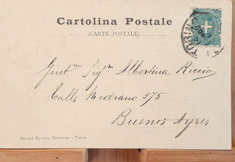Cartolina commemorativa viaggiata S.M. Margherita di Savoia 1900 ca.