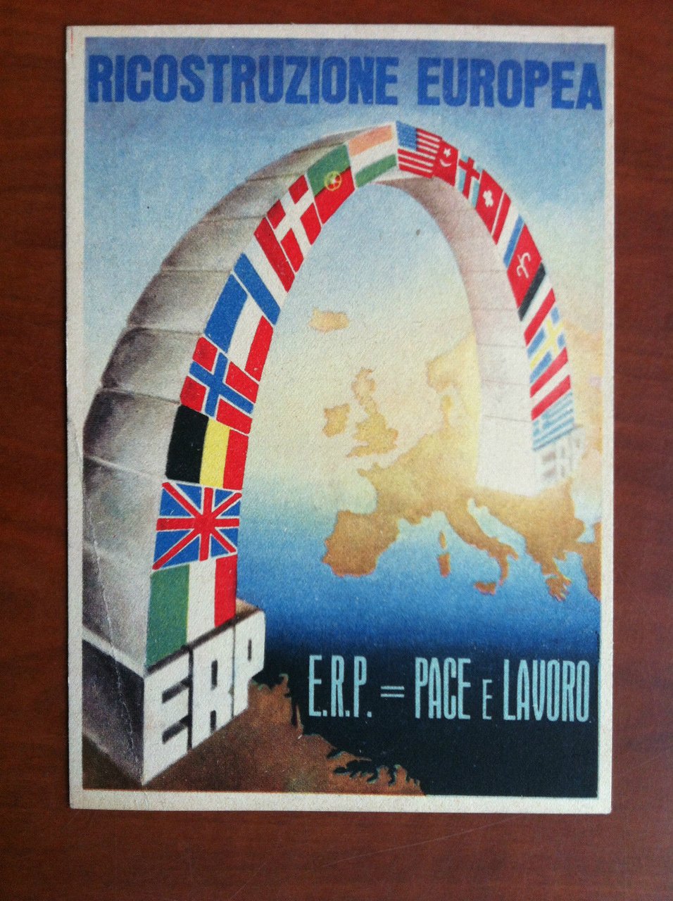 Cartolina ERP Ricostruzione Europea Pace e lavoro - non viaggiata …