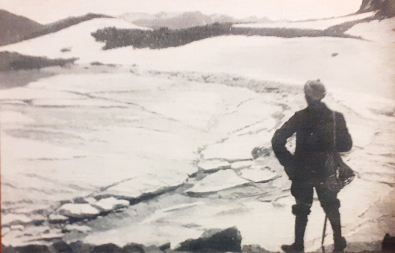 Cartolina Gruppo d'Ambin Ghiacciaio dell'Agnello 1917 circa