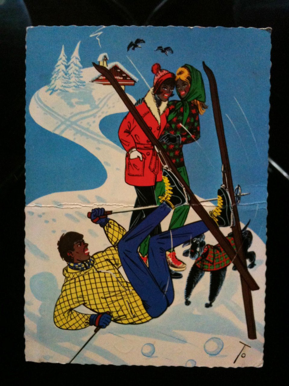 Cartolina illustrata "sport invernali" 1966 - viaggiata