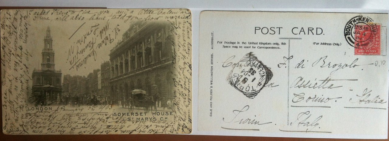 Cartolina inizi 1904 London Somerset house - viaggiata - E12793