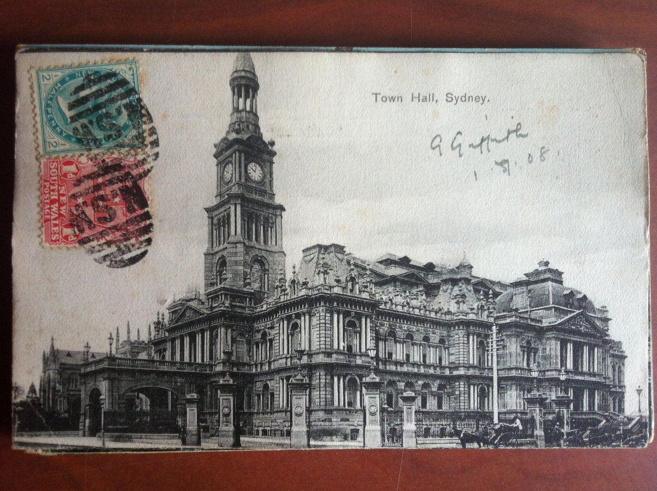 Cartolina inizi '900 Australia Sydney Town Hall - E12895