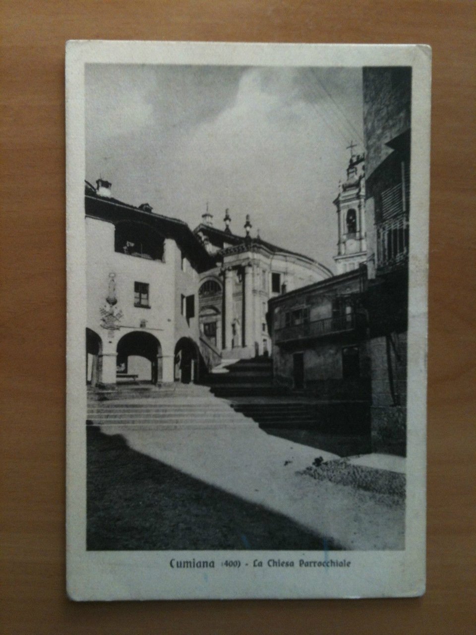 Cartolina inizi '900 Cumiana La Chiesa Parrocchiale - non viaggiata