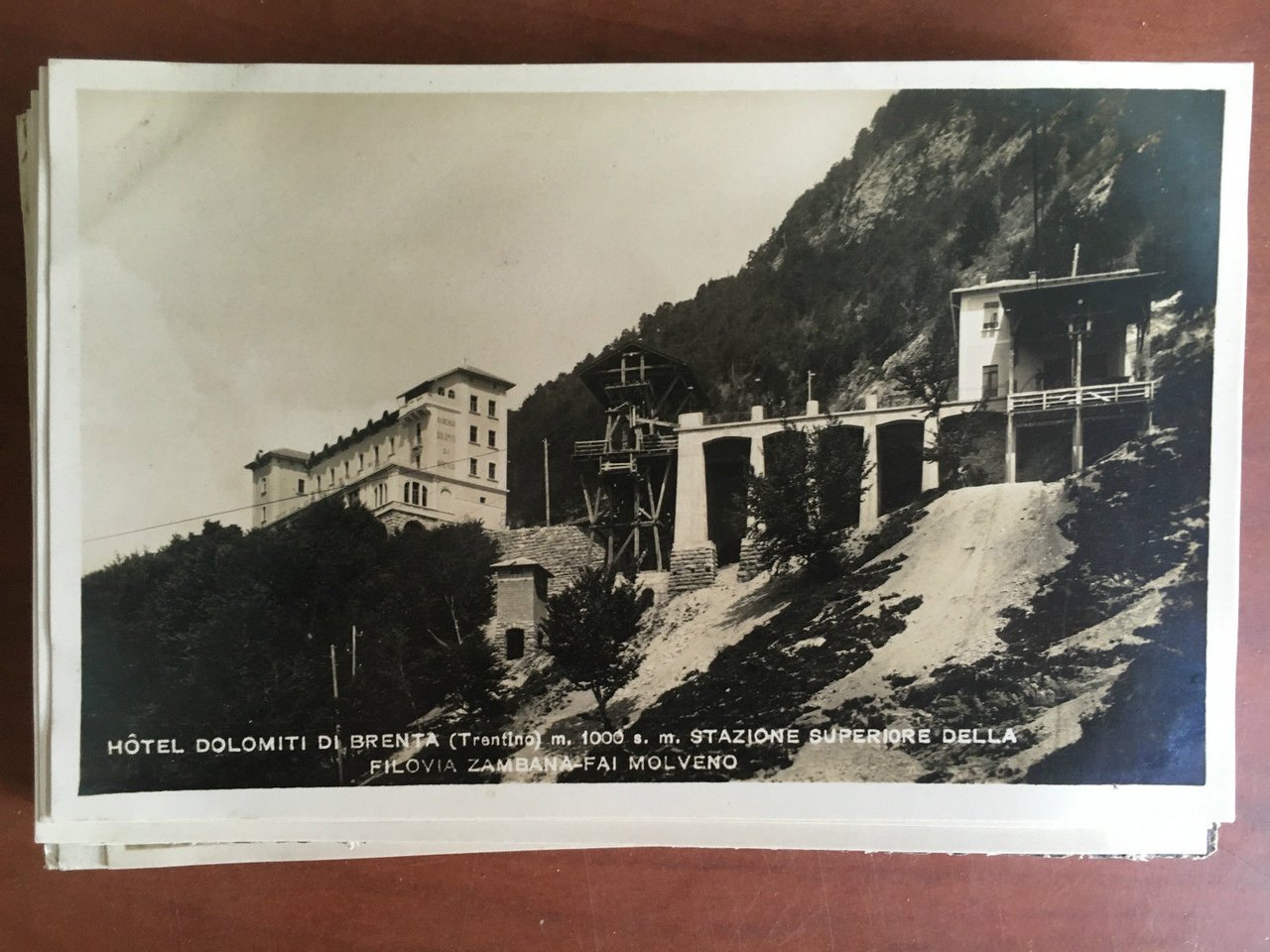 Cartolina inizi '900 Hotel Dolomiti Stazione Filovia Zambana Trentino - …