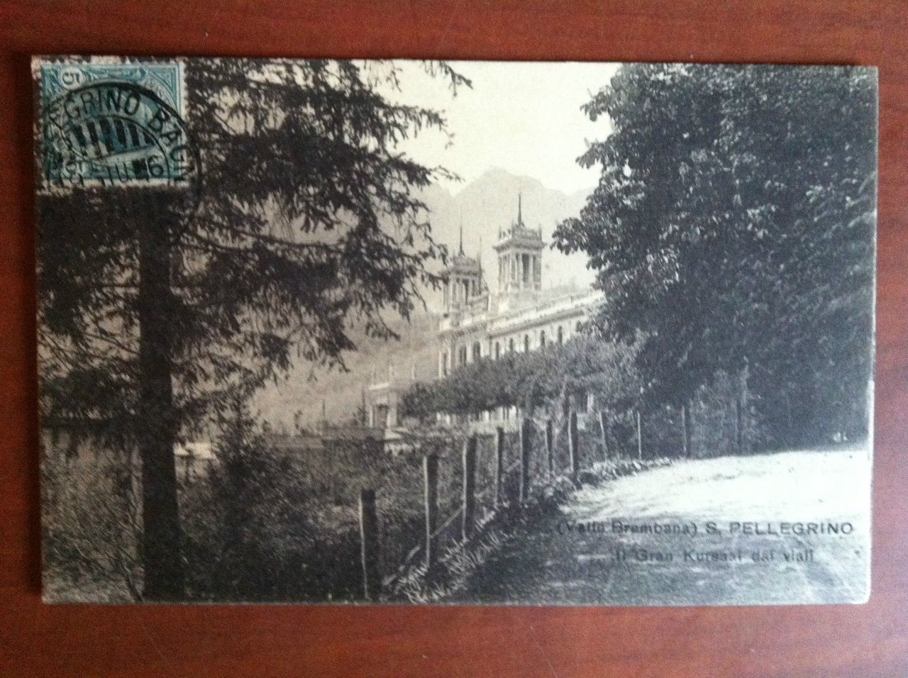 Cartolina inizi '900 Italia S. Pellegrino Gran Kursaal - viaggiata …