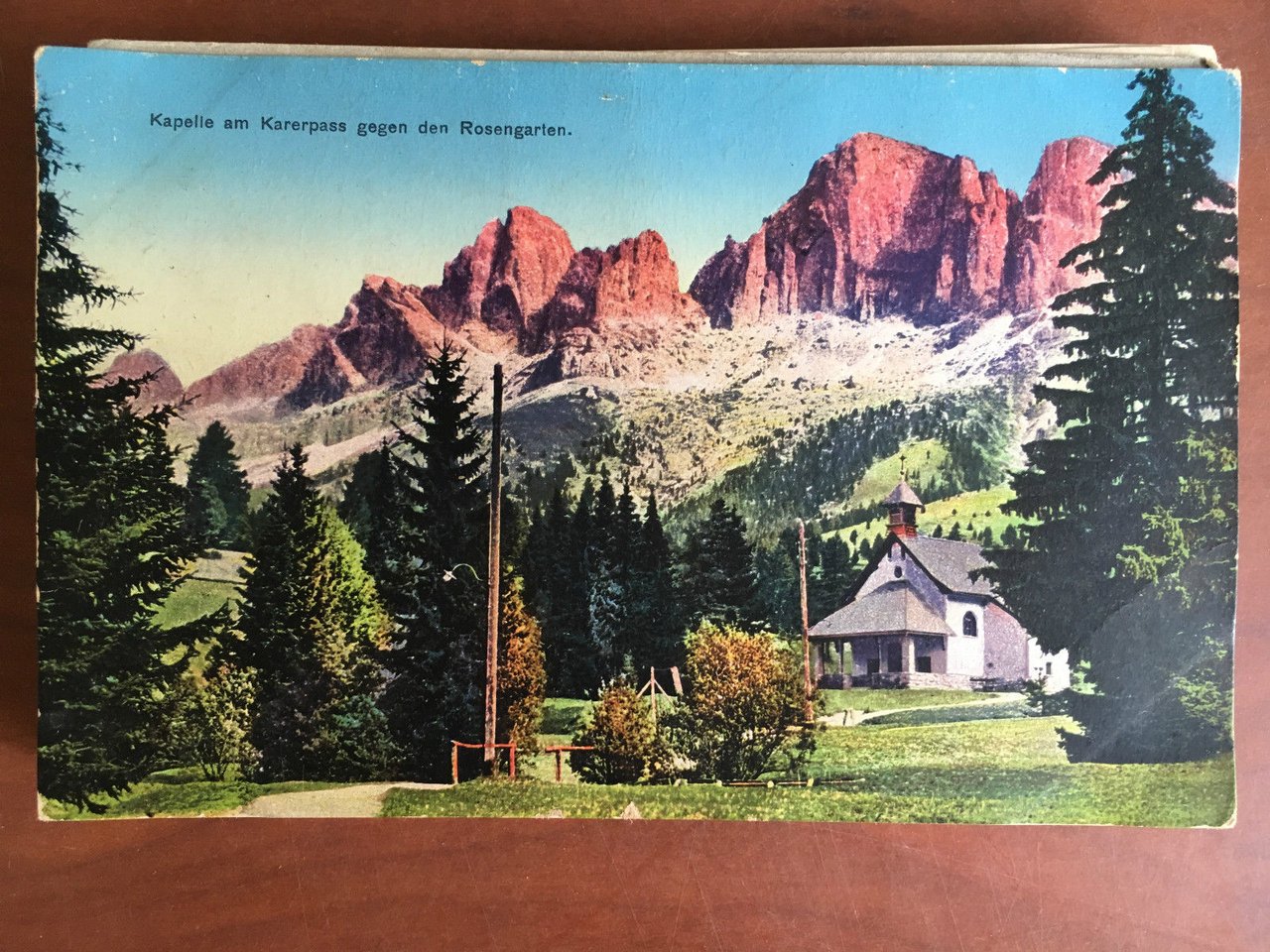 Cartolina inizi '900 Kapelle am Karerpass Rosengarten - E20755