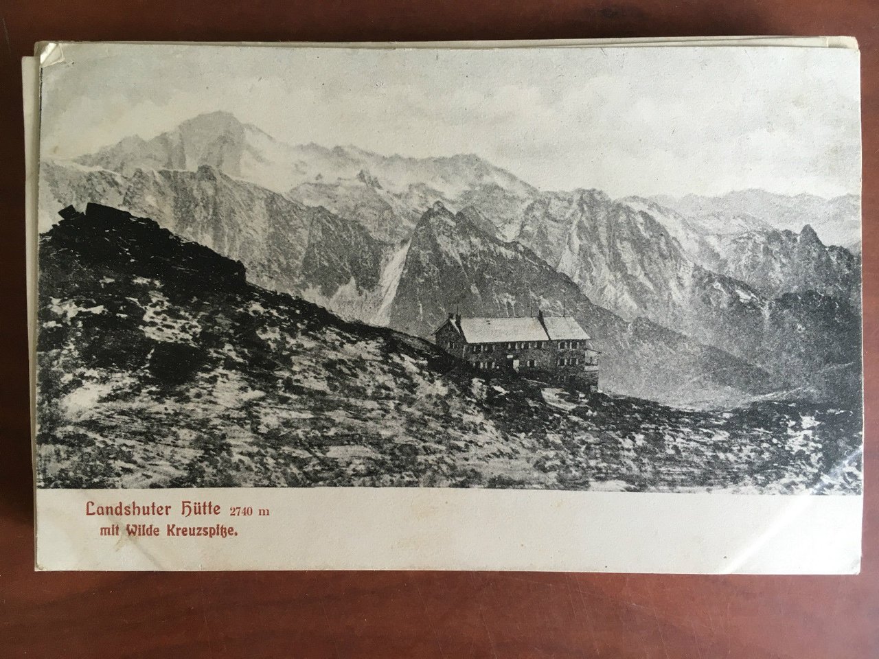 Cartolina inizi '900 Landshuter Hütte mit Wilde Kreuzpiße - E20758