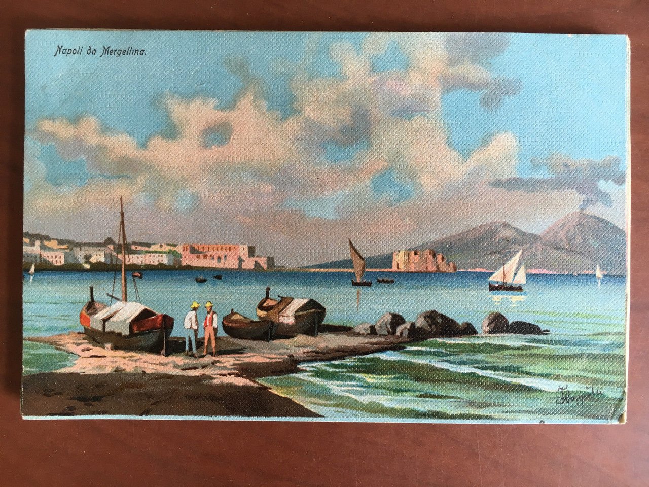 Cartolina inizi '900 Napoli da Mergellina - E20903