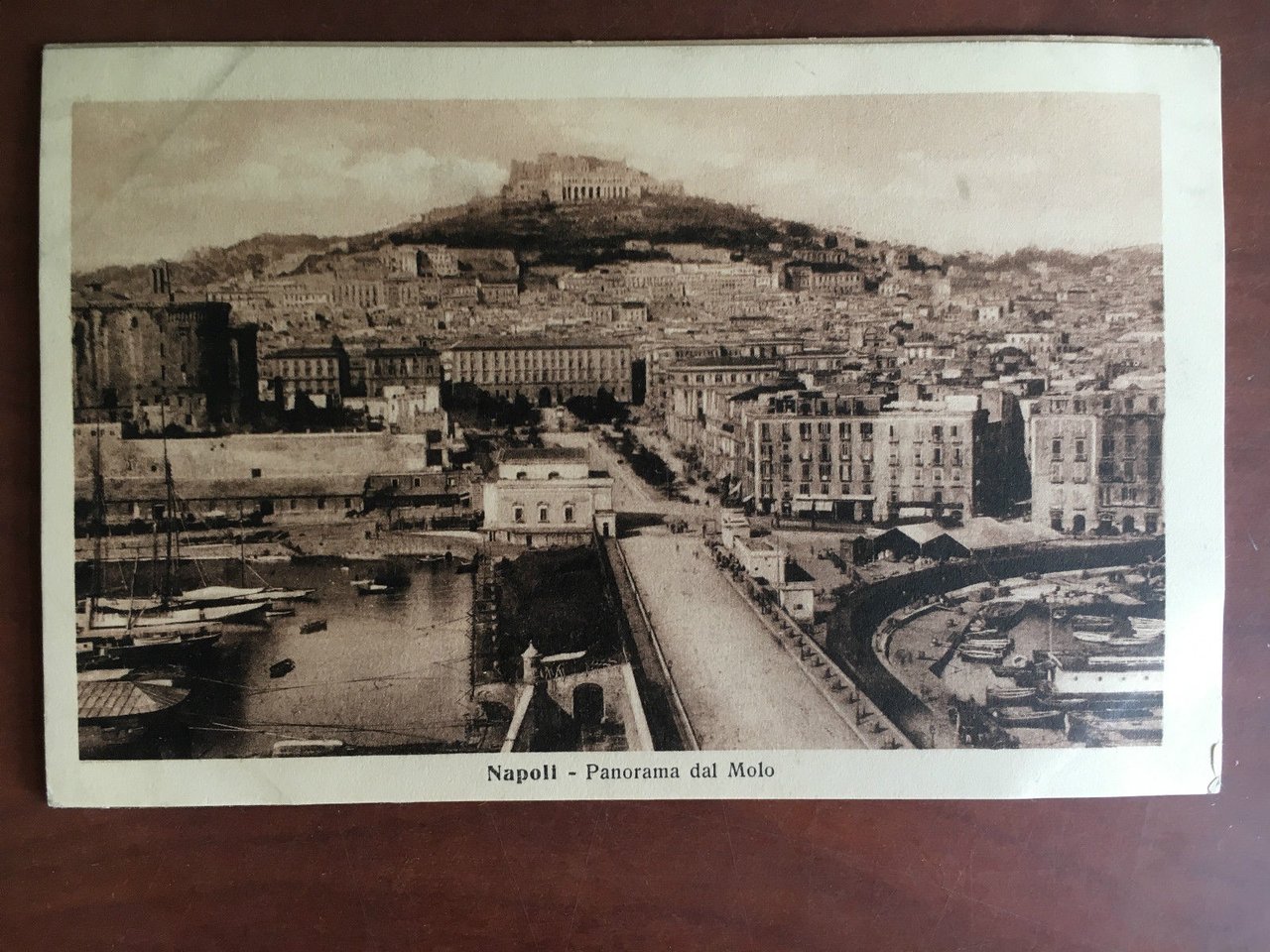 Cartolina inizi '900 Napoli Panorama dal Molo - E20704