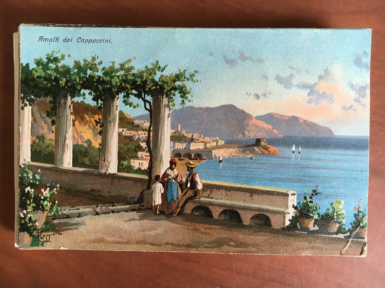 Cartolina inizi '900 Scala di Amalfi dai Cappuccini - E20887