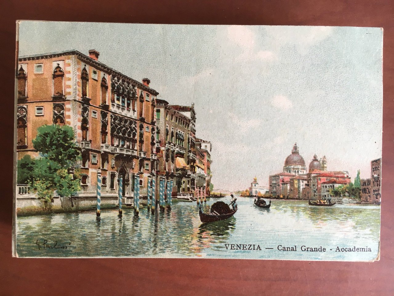 Cartolina inizi '900 Venezia Canal Grande Accademia - E20847