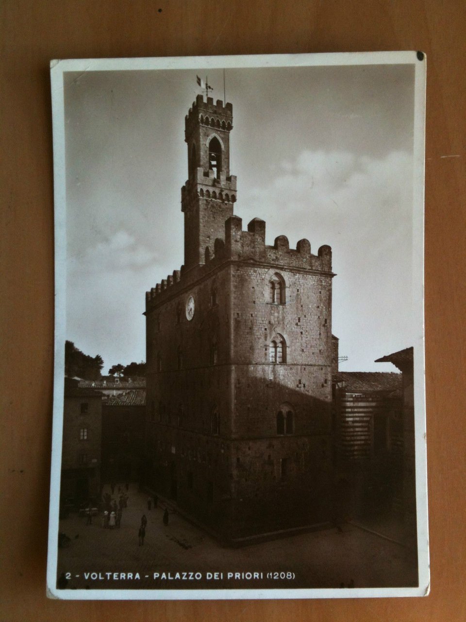 Cartolina metà '900 Volterra Palazzo dei Priori - viaggiata