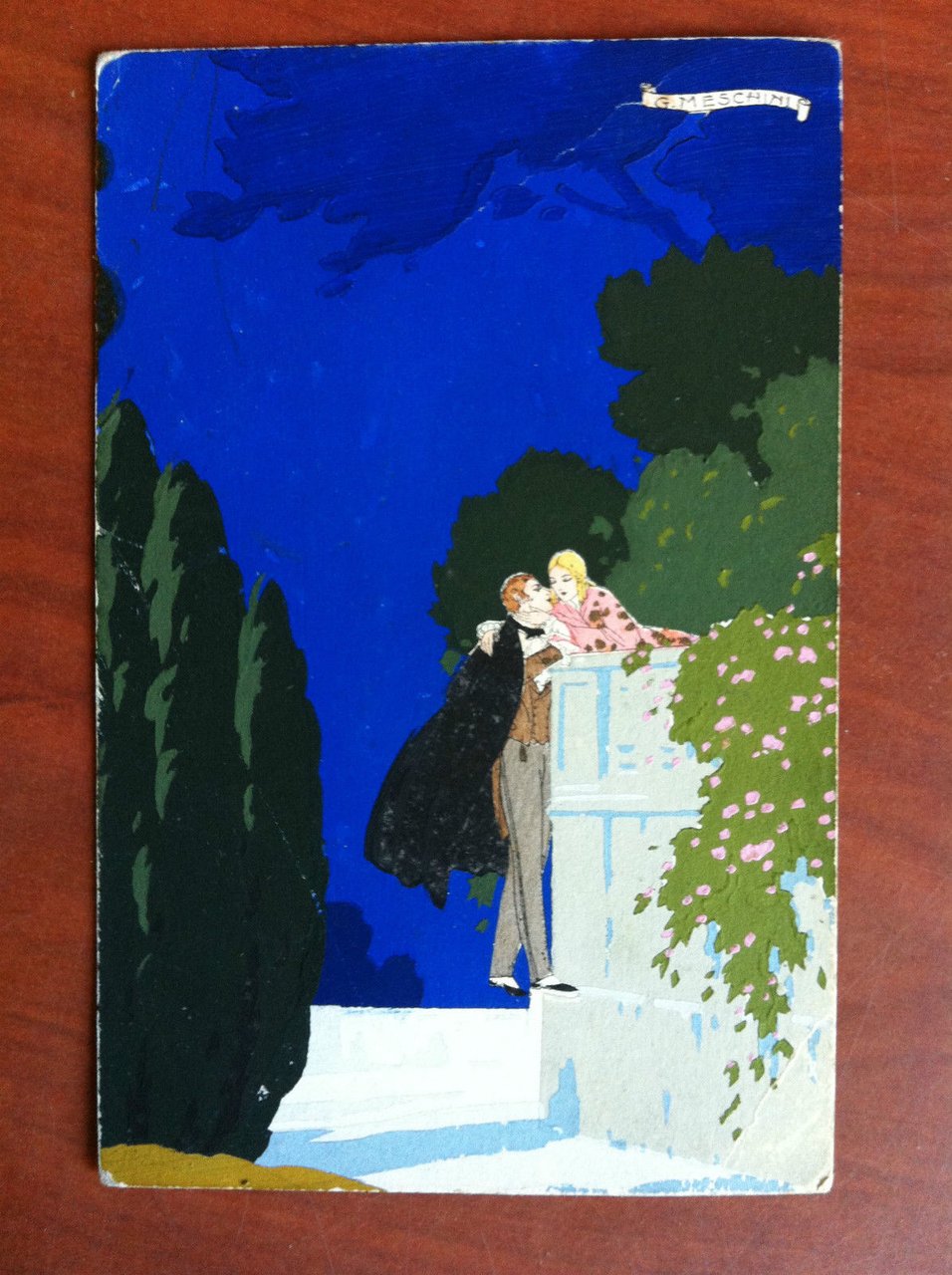 Cartolina originale 1932 illustrazione di G. Meschini in pouchoire - …