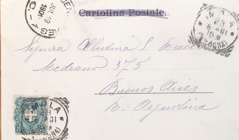 Cartolina originale Imola Porta Montanara 1901