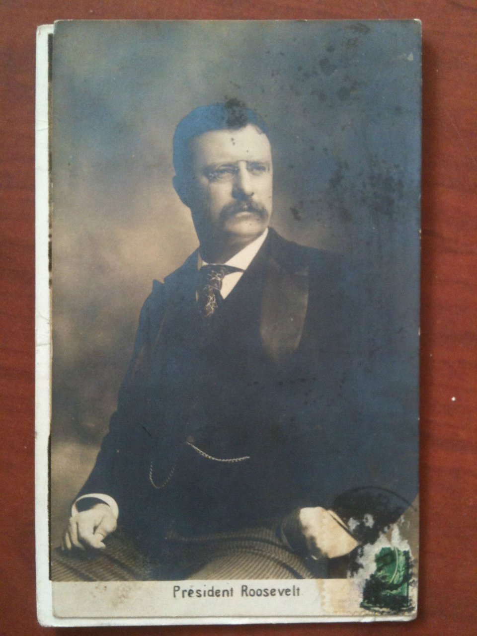 Cartolina/Postcard real Photo inizi/early '900 President Roosvelt viaggata-E8626 | Immagine principale