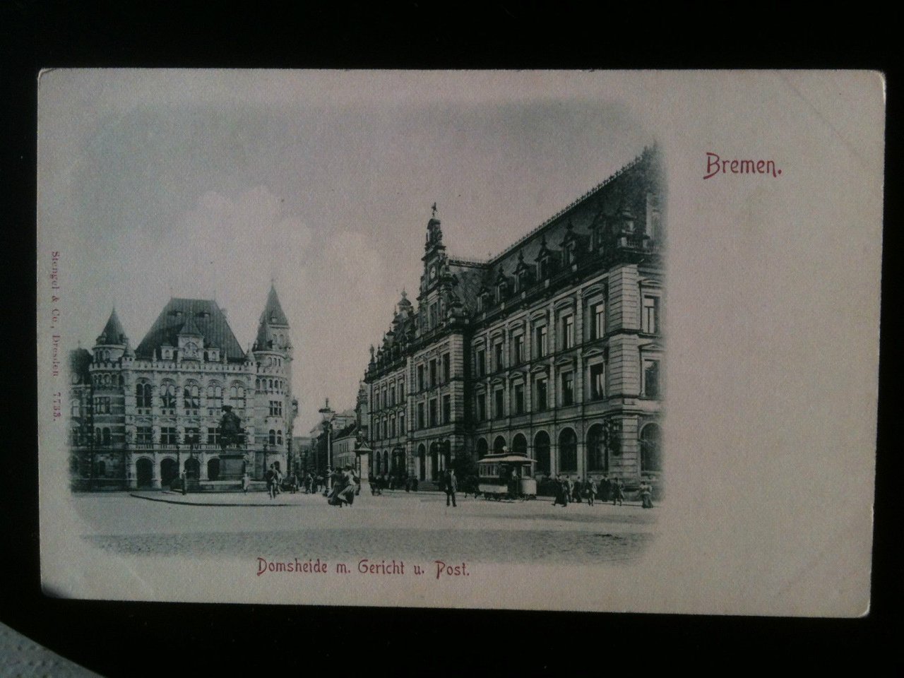 Cartolina Postkarte inizi '900 Brema/Bremen Domsheide m. Gericht non viaggiata