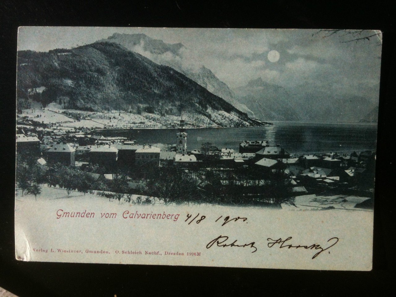 Cartolina Postkarte inizi/anfang '900- Gmunden vom Calvarienberg viaggiata