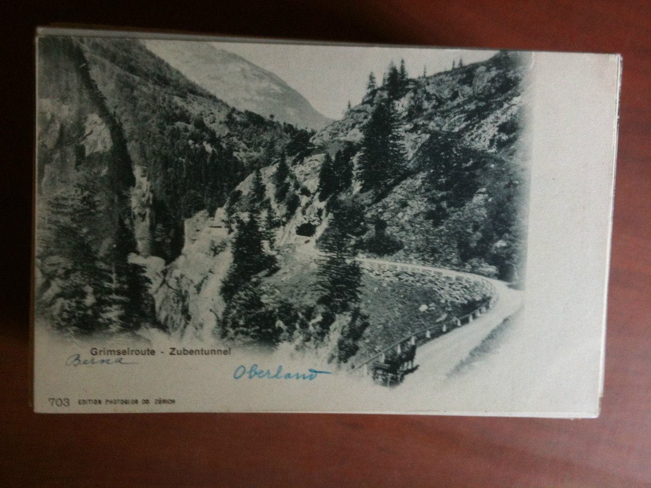 Cartolina Postkarte primi '900 Schweiz Grimselroute Zubentunnel - non viaggiata