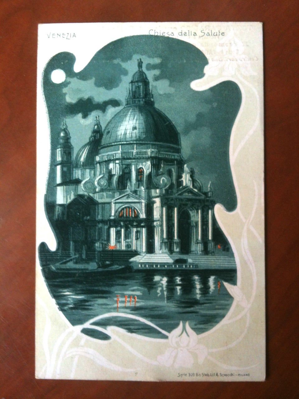 Cartolina primi '900 - Chiesa Salute réclame Torta Paradiso - …