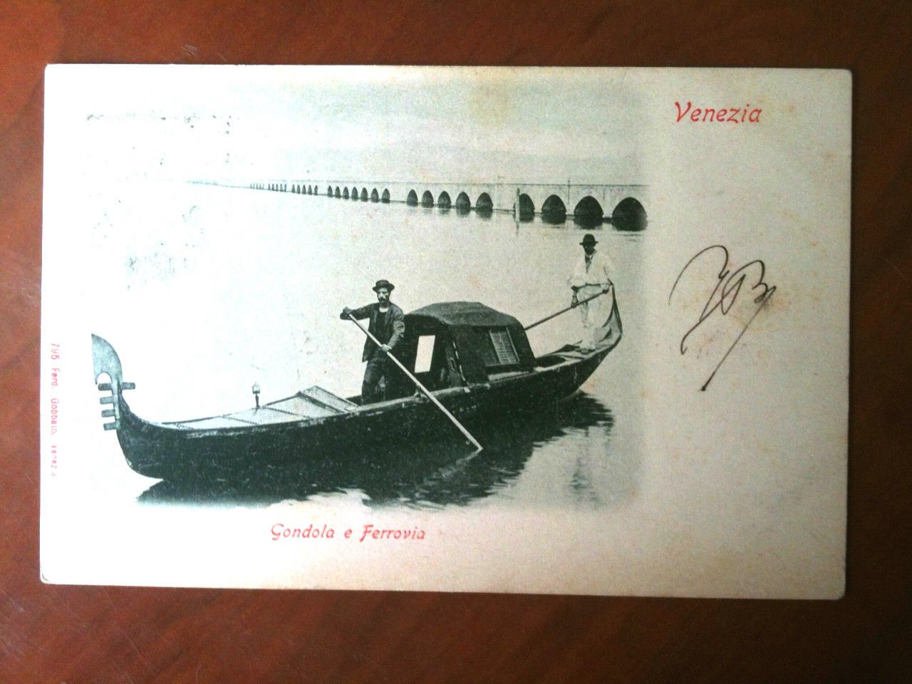 Cartolina primi '900 - Gondola e ferrovia - viaggiata