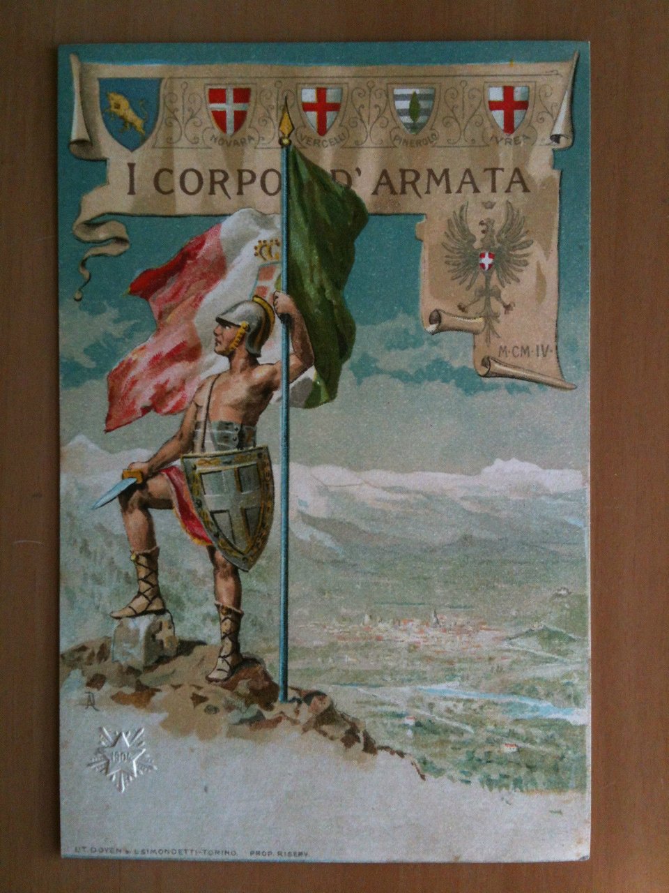 Cartolina primi '900 edizione speciale "I Corpo d'Armata" Torino - …