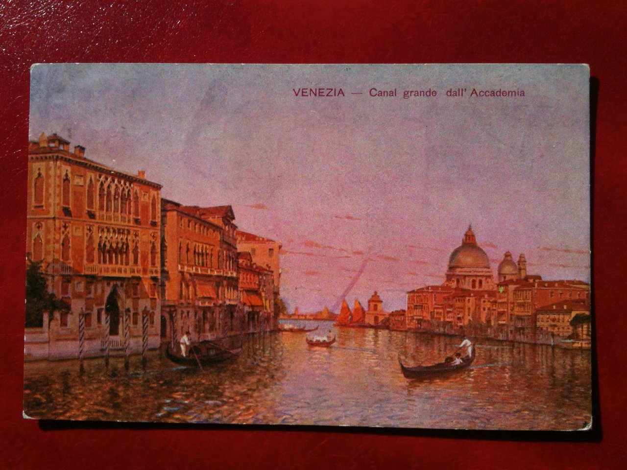 Cartolina primi '900 Venezia - Canal Grande dall'Accademia - viaggiata