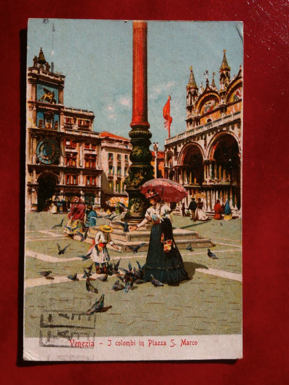 Cartolina primi '900 Venezia - I colombi in Piazza San …