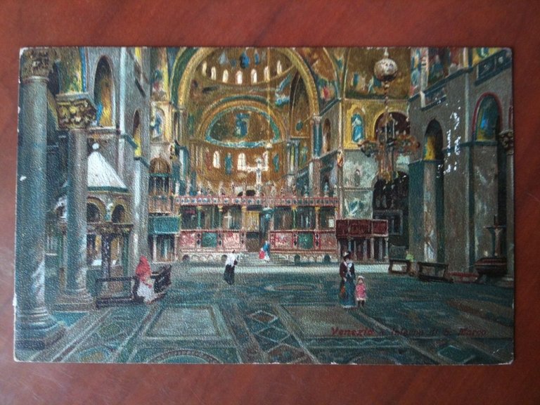 Cartolina primi '900 Venezia - Interno di S. Marco - viaggiata