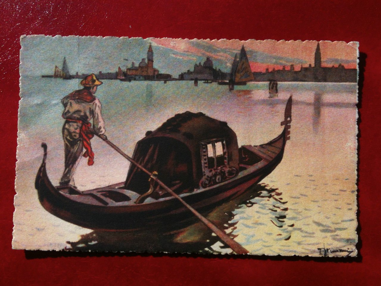Cartolina primi '900 Venezia - La gondola - viaggiata