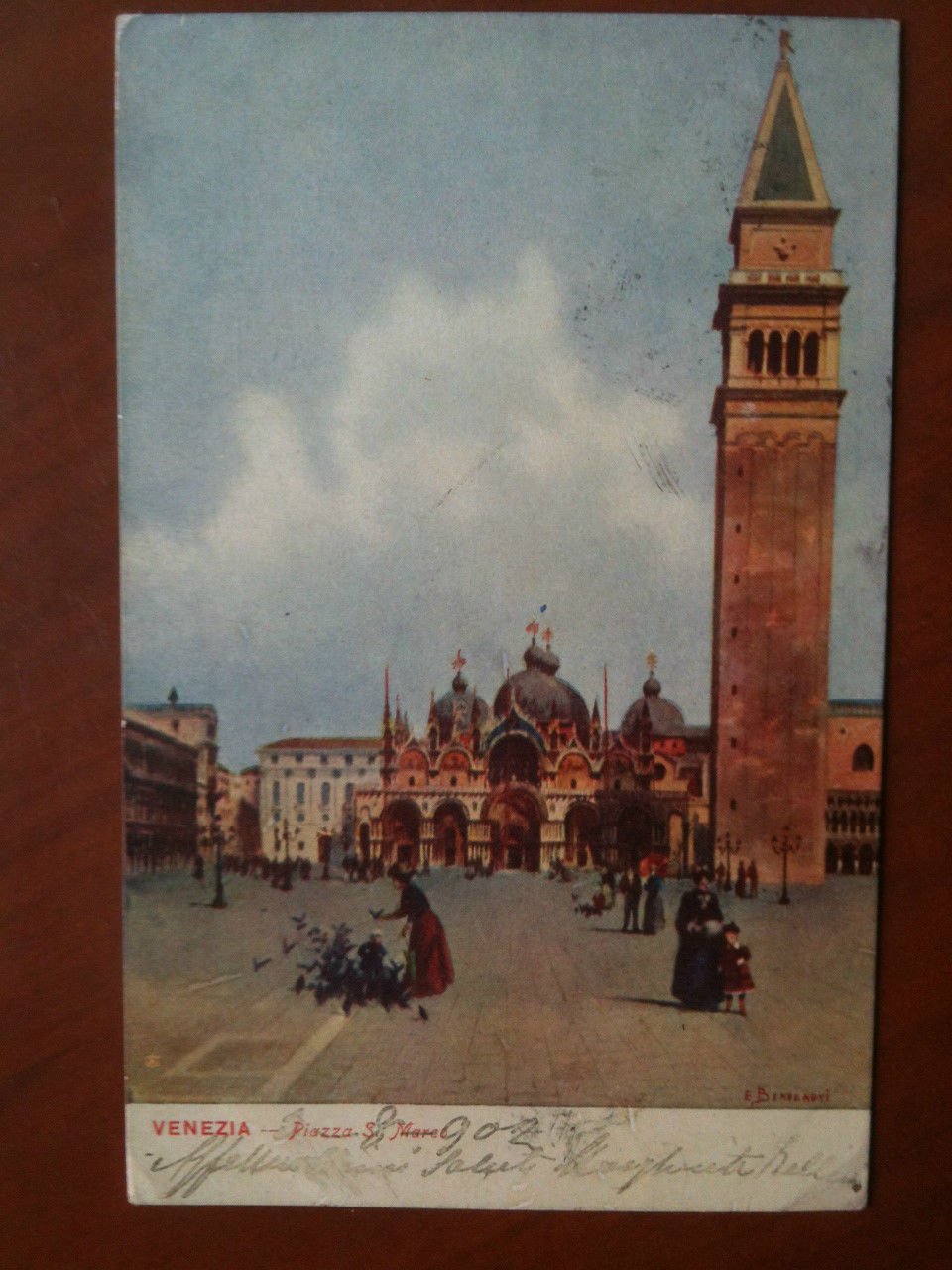 Cartolina primi '900 Venezia - Piazza San Marco - viaggiata