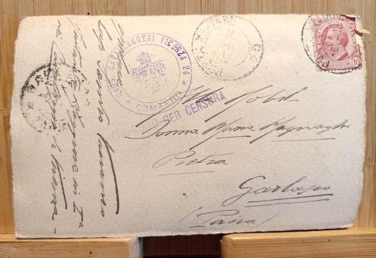 Cartolina reggimentale con foto applicata del Generale Alessandro Vaccaneo 1918 | Immagine Gallery 2