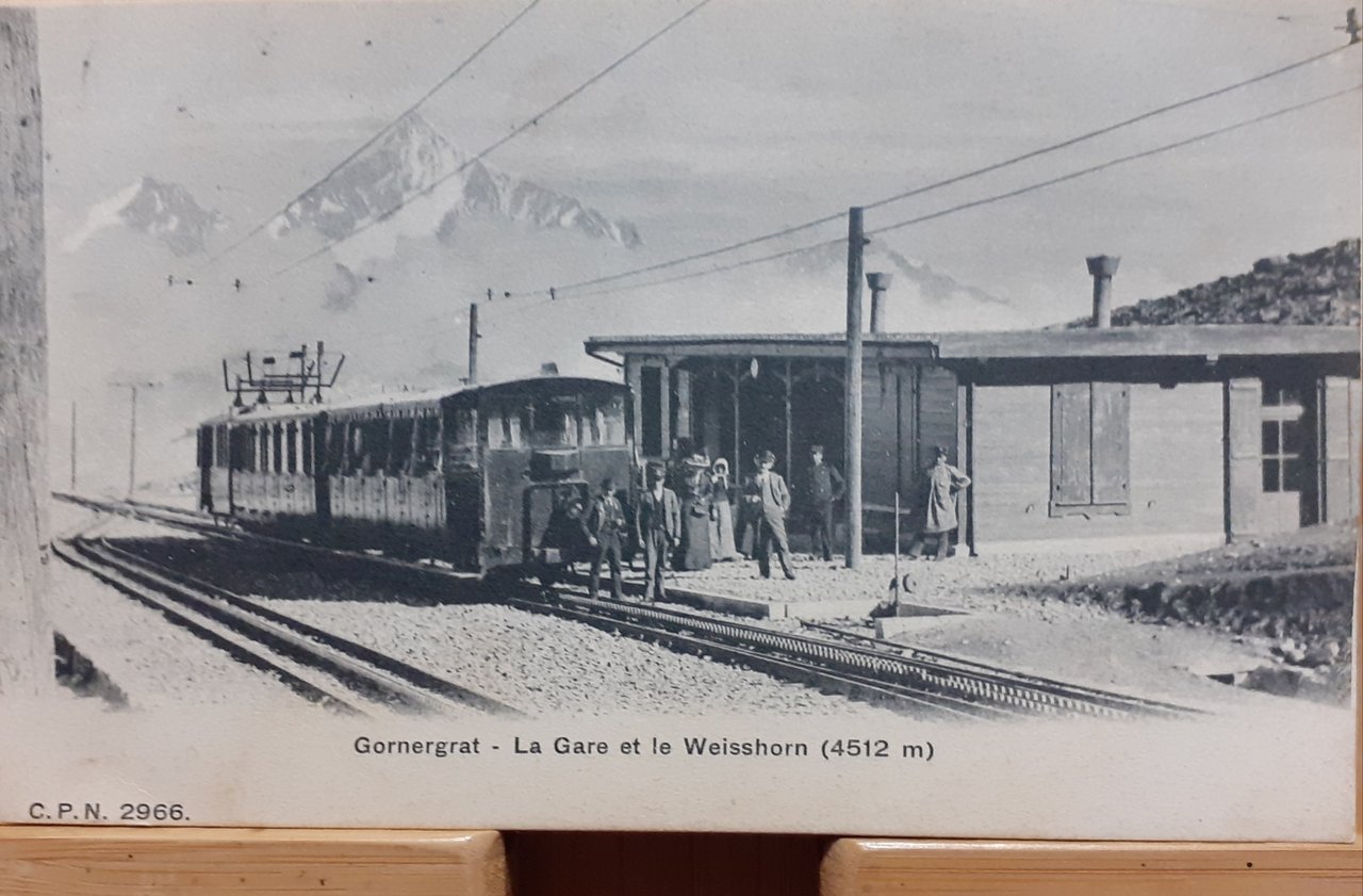 Cartolina Svizzera Gornergrat- La Gare et le Weisshorn 1910 circa