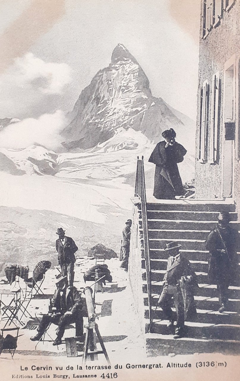 Cartolina Svizzera Le Cervin terrasse du Gornergrat 1912 circa